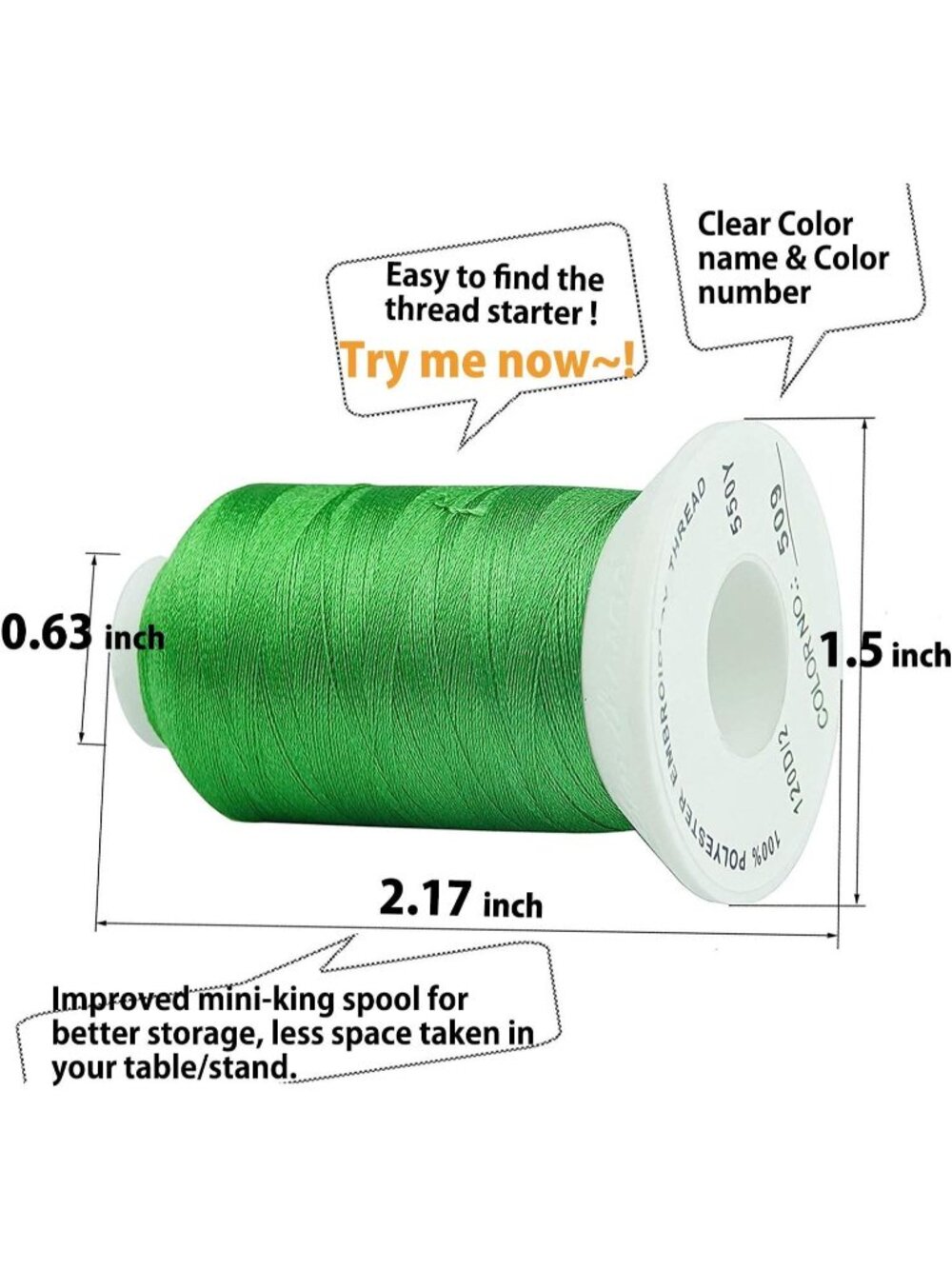 New 63 Colors Polyester Embroidery Machine Thread Kit - Picture 3 of 6
